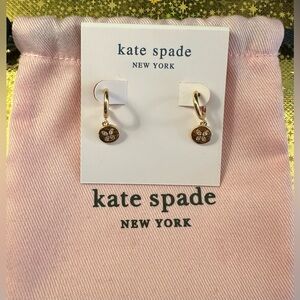 Kate Spade Gold Tone Huggies Earrings with dustbag